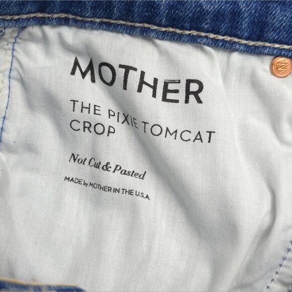 Mother The Pixie Tomcat Crop Jean in Not Cut & Pasted - Picture 9 of 13